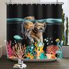 Funny Cat Shower Curtain Cartoon Cute Cats Dog Kids Shower Curtain for Bathroom Waterproof Polyester Home Decor Shower Curtains