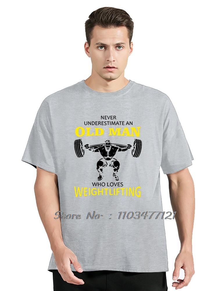 

Funny Old Man Weightlifting T Shirts Graphic Cotton Streetwear Short Sleeve Birthday Gifts Summer Style T-shirt Men Clothing S