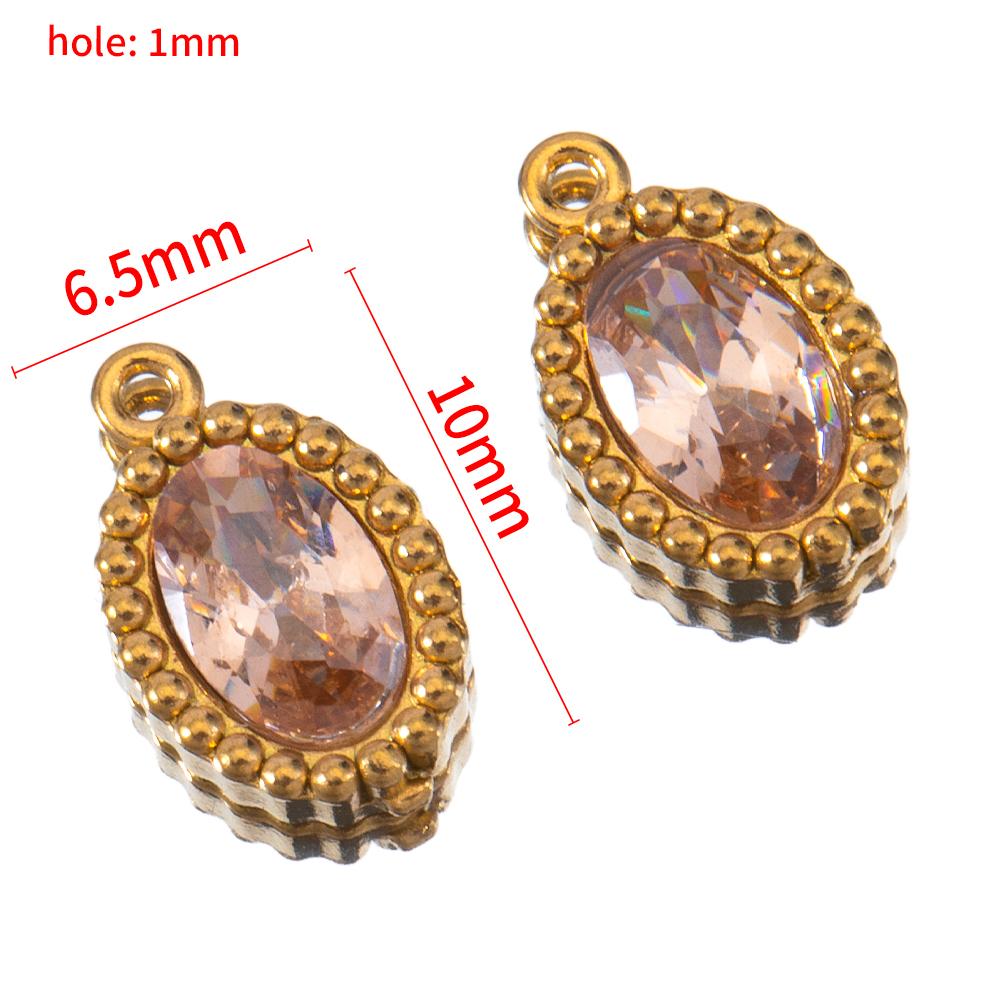 10pcs Shiny Crystal Waterdrop Charms Stainless Steel Colorful Oval Pendants for Necklace Earrings DIY Cloth Jewelry Making Bulk