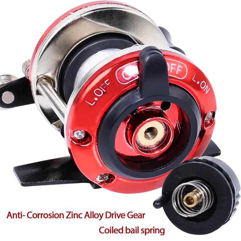 

Мини-барабанная катушка для зимней рыбалки с передаточным числом 3,5:1, красная правая катушка, рыболовные снасти, катушка для зимней рыбалки красный