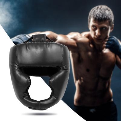 Vollgesichts-Boxkopfschutz Verdicktes PU-Leder Boxkopfschutz Muay Thai Boxen Trainingskopfschutz Helm für Erwachsene Kinder