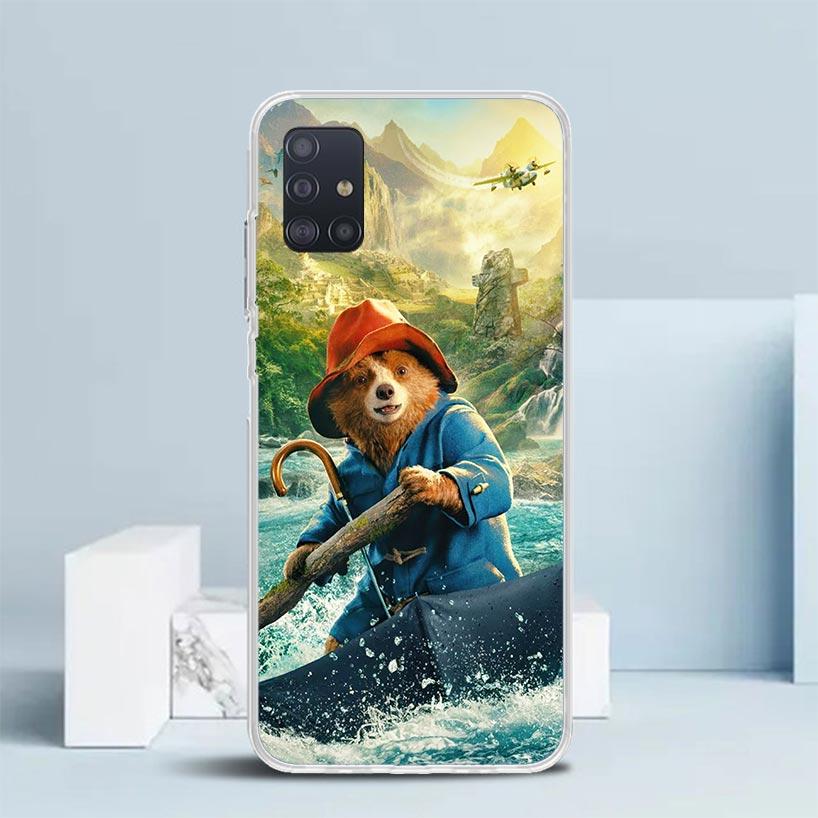Cute P-PaddingtonS Bear Soft Cover for Samsung Galaxy A12 A22 A32 A52 A72 A02S Phone Case Note 20 Ultra 10 S10 Plus A51 A71 A50S