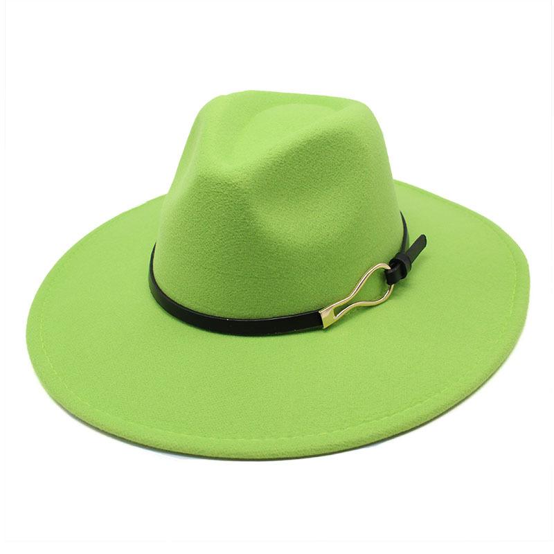 Big Eaves Peach Heart Bump Top Woolen Metal Buckle Top Hat Men'S And Women'S Jazz Hat British Felt Hat