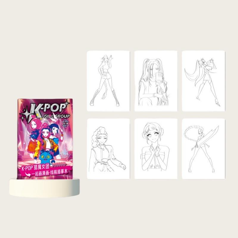 1/3 Adet Kpop Şeytan Avcıları Rahat Boyama Kitapları Çocuk Çizim Sanat Malzemeleri Huntrix Rumi Mira Zoey Resim Kitabı Hediyeler