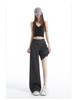 Women's Retro Grey Wide-Leg Suit Pants - Spring Casual, Versatile & Comfortable