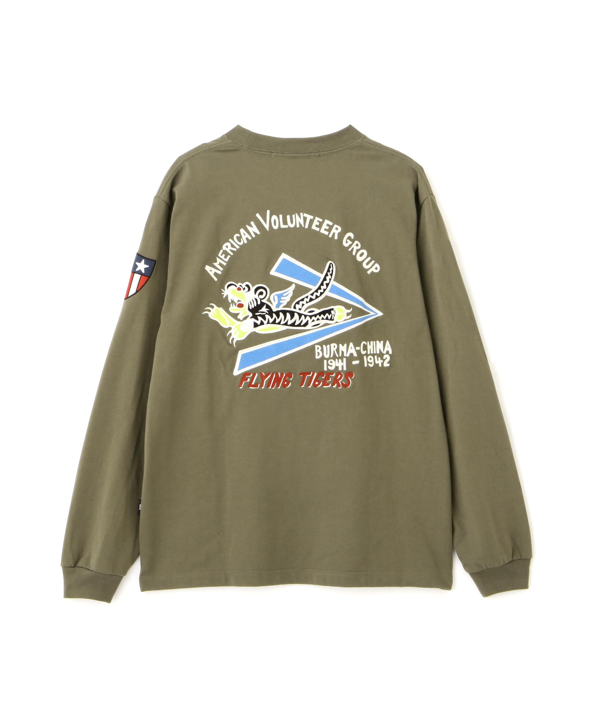 AVIREX EMB FLYING TIGER L/S T-SHIRT olive