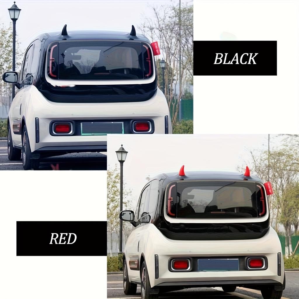 Auto Vrachtwagen Elasticiteit 3D Duivels Hoorns Sticker Bumpers Decor Anti Botsing Grote Duivels Hoorns voor Motorfiets Fiets Ski Helmen