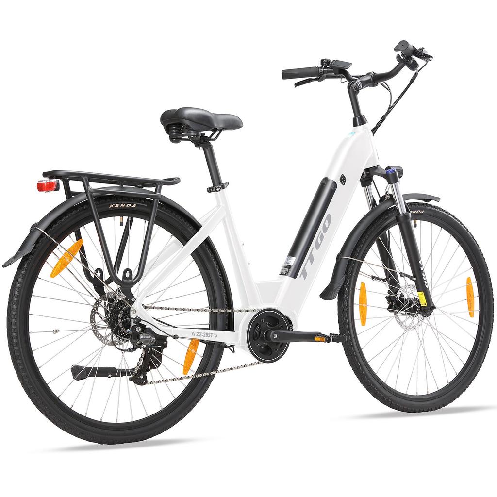 TTGO ZZ-28ST zwart/wit 250W BAFANG middenmotor+36V20AH uitneembare accu 700C * 45C inch banden Ximano 9-speed stads elektrische fiets