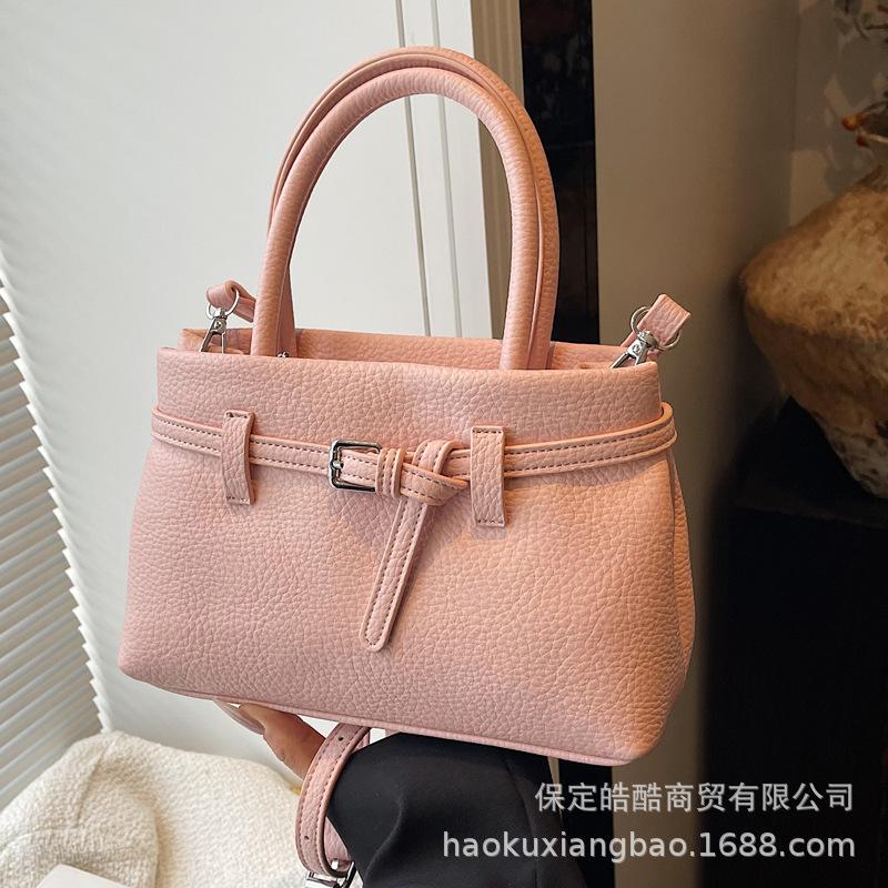 Premium Hand Bag Women's 2025 New Trendy Fashion Textured Shoulder Bag Commuter Messenger Bucket Bag