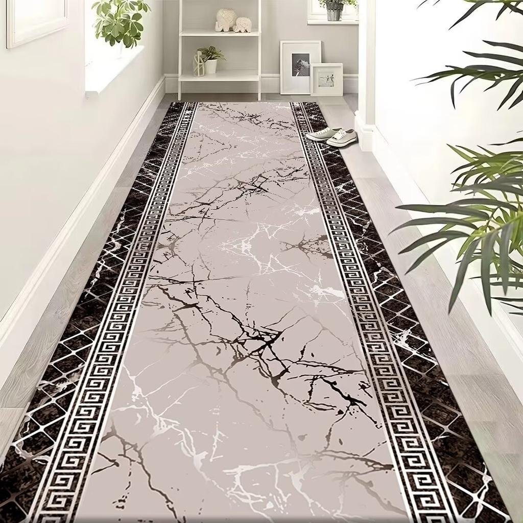 Luxury Golden Long Corridor Carpet Non-slip Washable Hall Runner Carpets Stairway Rug European Style Aisle Carpet Customizable