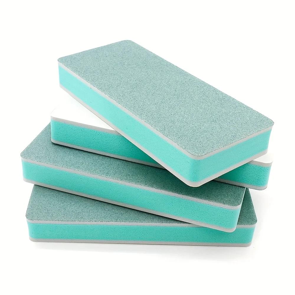 10pcs Reusable Handheld Styles Green-White Double-Sided Nail Buffers Block Polishing Pedicure Soft Sponge Nails File Tool