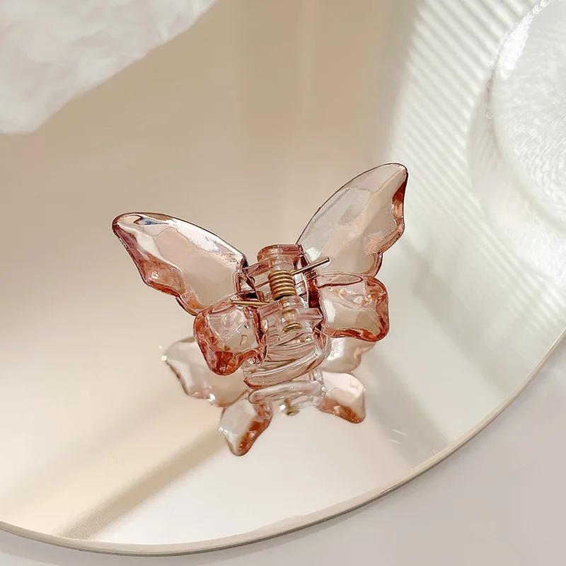 

Милые прозрачные заколки-крабы для волос, мини-заколки-бабочки для женщин, нескользящие, ободок для волос для девочек, аксессуары для волос