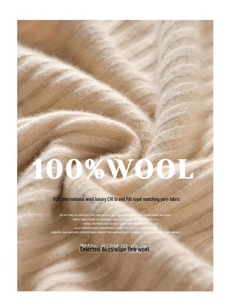 Women's Hooded Mid-Length Wool Sweater Dress, Loose-Fitting Knitted Outerwear, Solid Color, Long-Sleeved