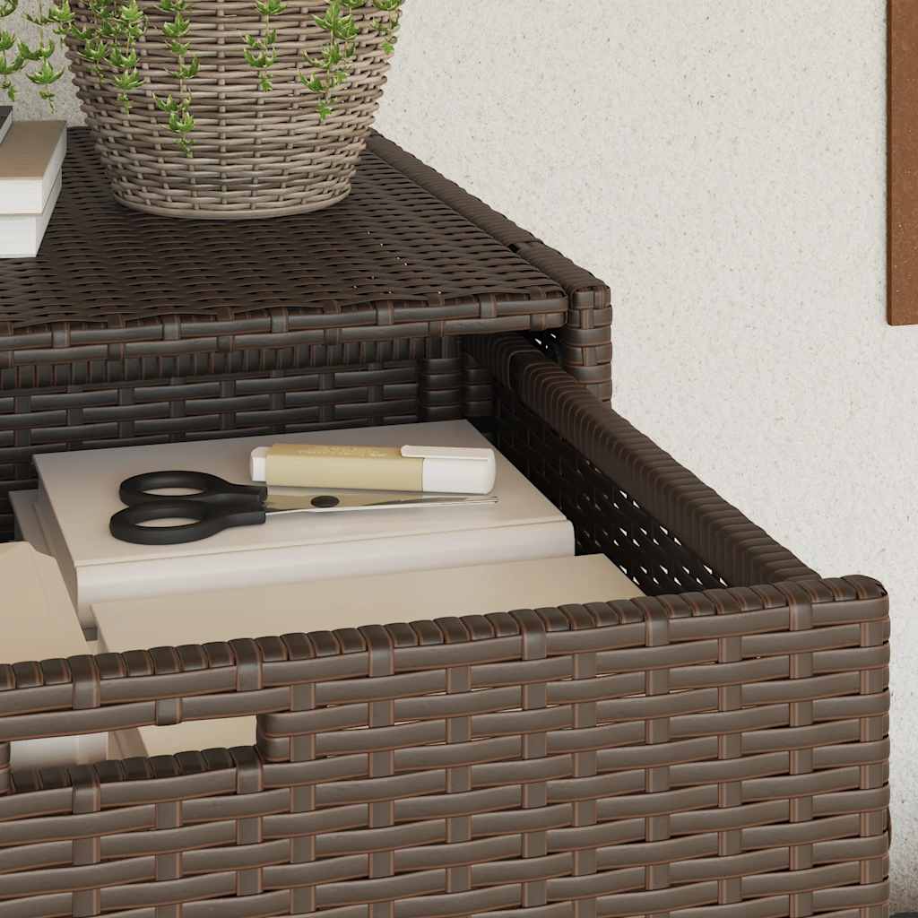 Vidaxl Garden Cabinet, Brown, 55X55X111 Cm, Poly Rattan