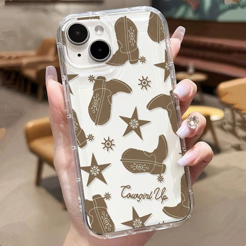 Red Bow Star Patterns Clear Case for Samsung Galaxy A55 A54 A35 5G A15 S25 A14 A34 A52 A53 S21 FE S22 S23 S24 Ultra Soft Cover