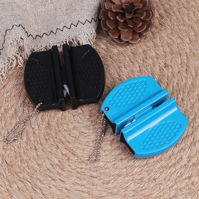 Portable Mini Kitchen Knife Sharpener Kitchen Tools Accessories Creative Butterfly Type Two-Stage Camping Pocket Knife Sharpener