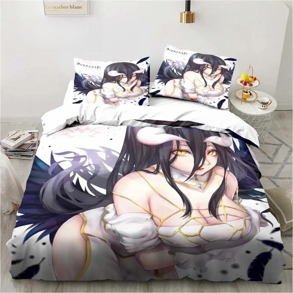 Albedo Overload 3D Print Bedding Set Single Twin Full Queen King Size Bed Set Adult Kid Bedroom Hentai Anime Girl Bedding Gift