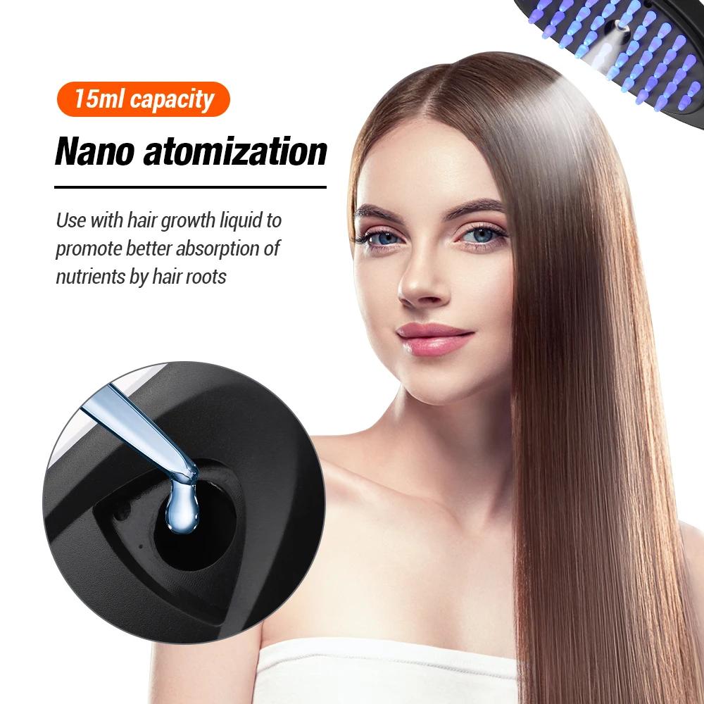 Electric Spray Massage Comb LED Anti Hair Loss Vibration Head Massager Brush Hair Growth Scalp Liquid Medicine Atomizing Comb