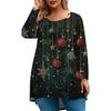 Women's Fashionable Casual Long Sleeved Plus Size  Print Top Plus Size Floral Print Top