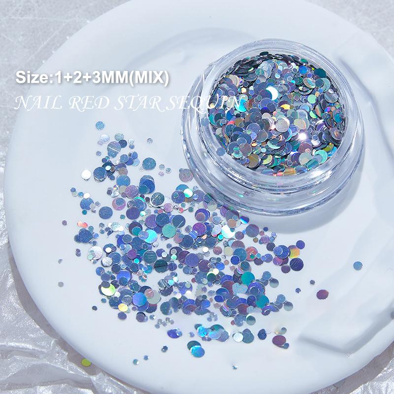 

Мини сверкающий лазерный блеск для ногтей сверкающий красочный патч любовь бабочка волна точка звездный лазер серебряный блеск для ногтей украшение Circular Wave Point