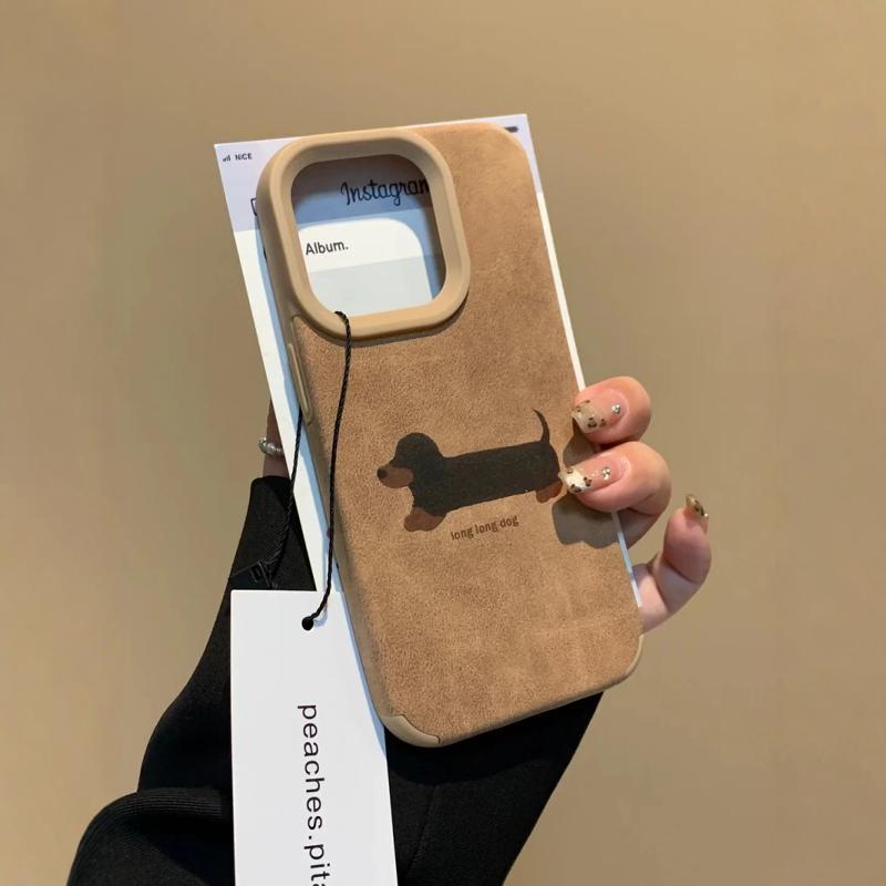 Cute Leopard Striped Dachshund for IPhone14 Mobile Phone Case Xr for Apple 16promax Cartoon 15/13