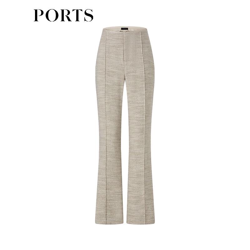 PORTS Women's Grey Marl Wide-Leg Trousers