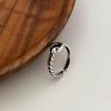 Korean Cable Knit Open Ring with Silver Beads - Niche Design Index & Tail Ring