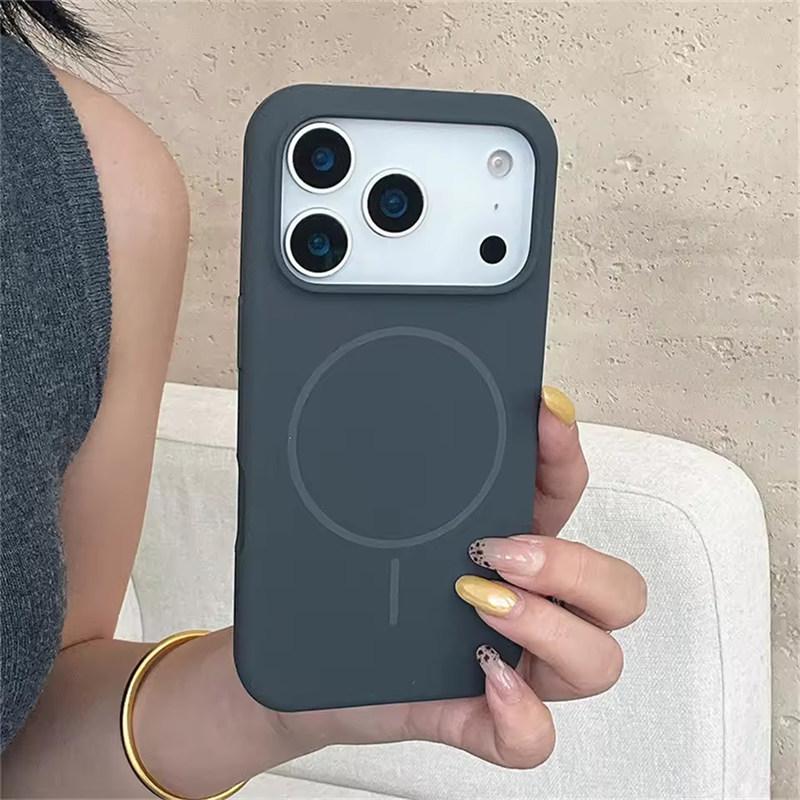 Liquid Silicone Matte Solid Case for iPhone 17 Air 16 15 14 Plus 13 12 Pro Max for Magsafe Wireless Charging Shockproof Cover