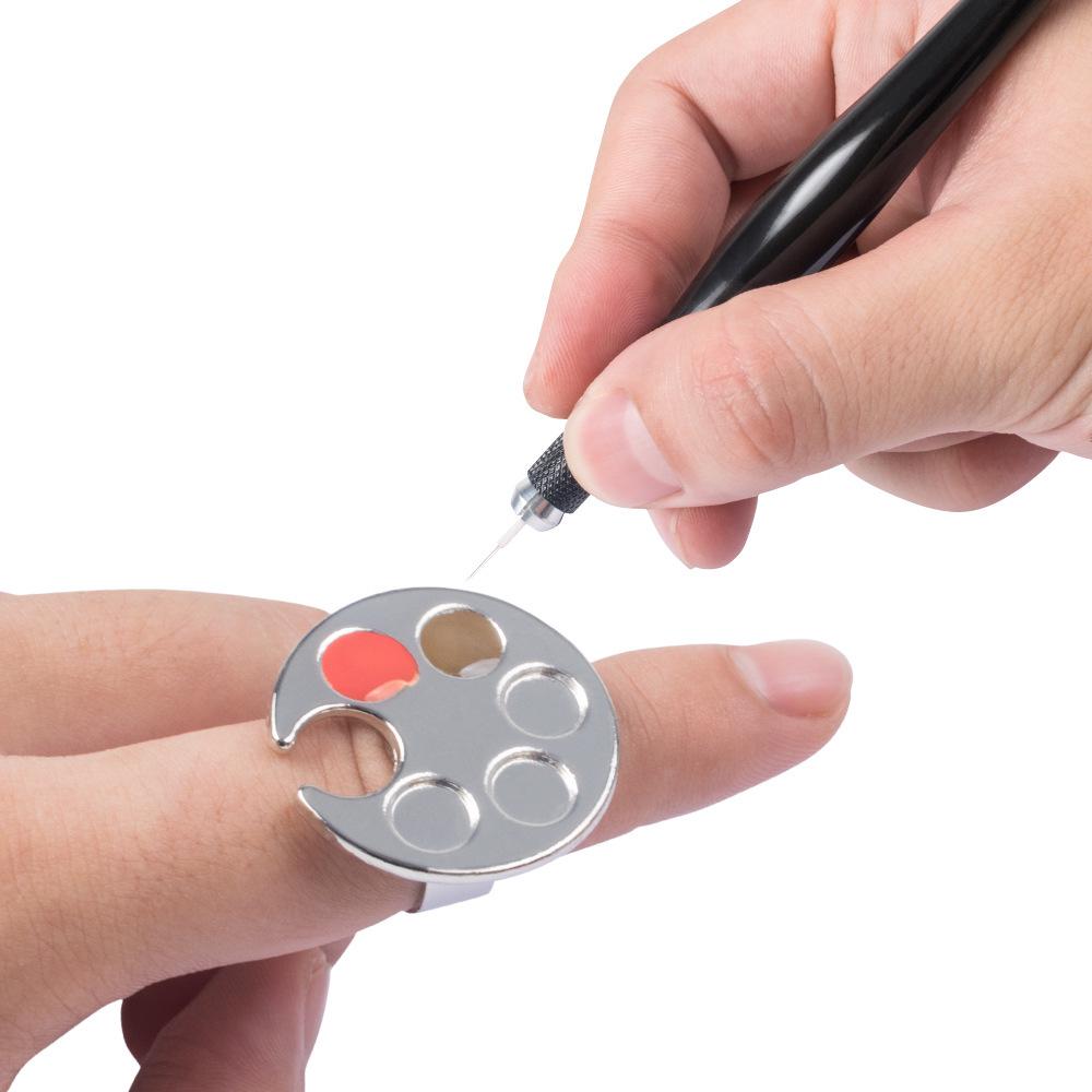 Ring Palette for Nail Art and Microblading Pigment Mixing
