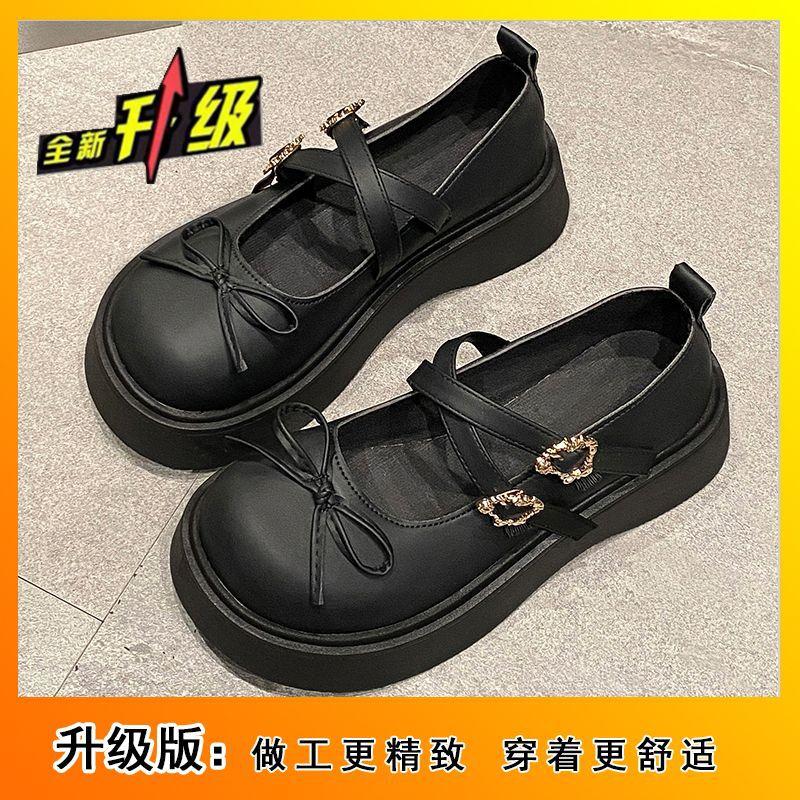 

Коричневые туфли-платформы с бантом, женские, весна 2025, новые, в стиле ретро-колледж, универсальные туфли Мэри Джейн для JK 35