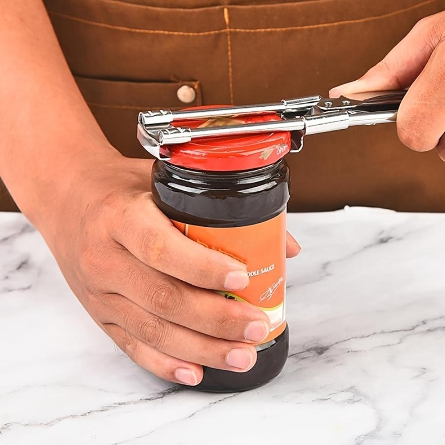 Adjustable Stainless Steel Can Opener Set with Three Pieces - Ideal for Kitchen Use, Especially for Those with Limited Hand Strength Or Arthritis