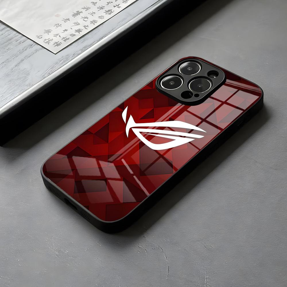Asus Republic Of Gamers Phone Case Glass For IPhone 16 15 14 Pro Max 13 12 Mini 11 X XS XR 8 Plus For Samsung Camera Protection