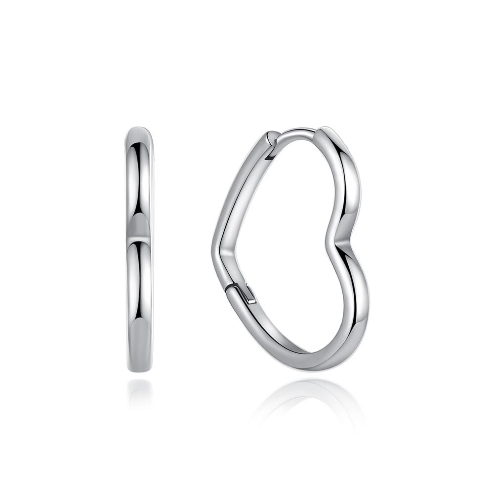 New Original 925 Silver Earrings For Women Piercing Hoop Love Heart Earings Rose Gold Wedding Gift Luxury Jewelry