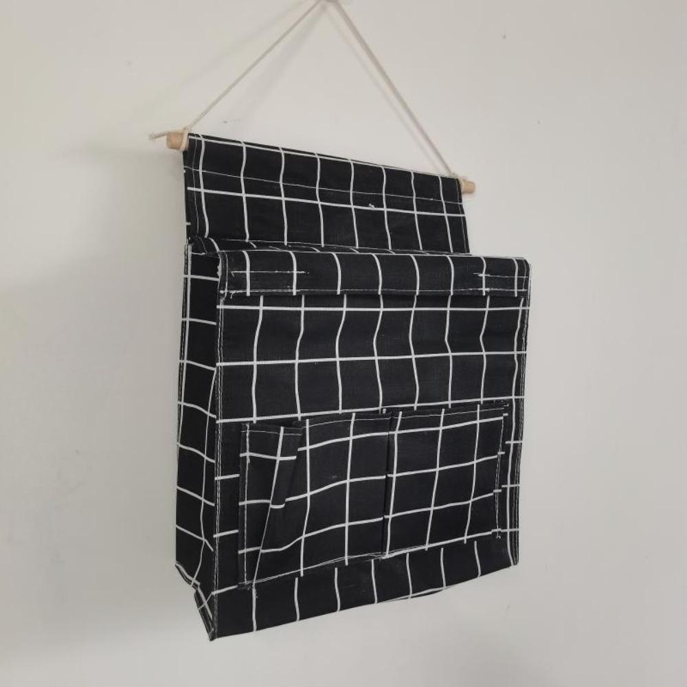 Wall Mounted Sundries Storage Pouches 3 Pockets Bedside Organizer Wall Hanging Bag  Dormitory
