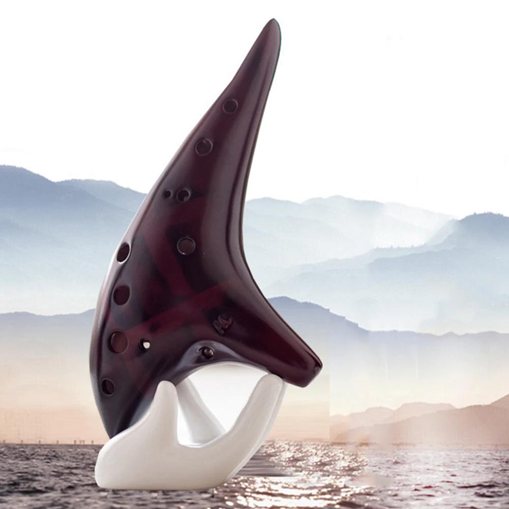 12 Loch Keramik Okarinas mit Schutztasche Alto C Ton Professionelles Okarina Instrument für Musikliebhaber Anfänger