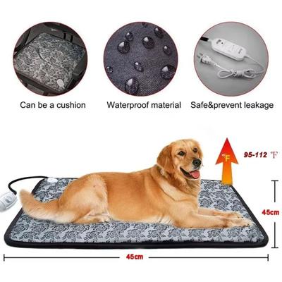 Adjustable Temperature Pet Heating Pad Waterproof Electric Dog Mat with Timer Function Energy Saving Chew Resistant Cord