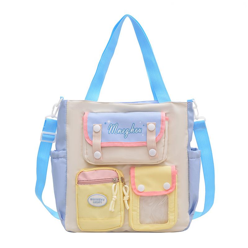 

College style female college student Korean version largecapacity contrasting color computer tote bag lightweight shoulder messenger bag leisure bag