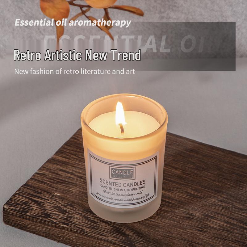 Nordic-Style Scented Candle Cup - Frosted Birthday Gift for Sleep & Romance Atmosphere In Bedroom.