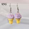Smooth Surface Earrings 1 Pair Cute Ice Cream Dangle Earrings, Fun Imitation Food Drop Summer Jewelry Gifts for Women Girls Pendant