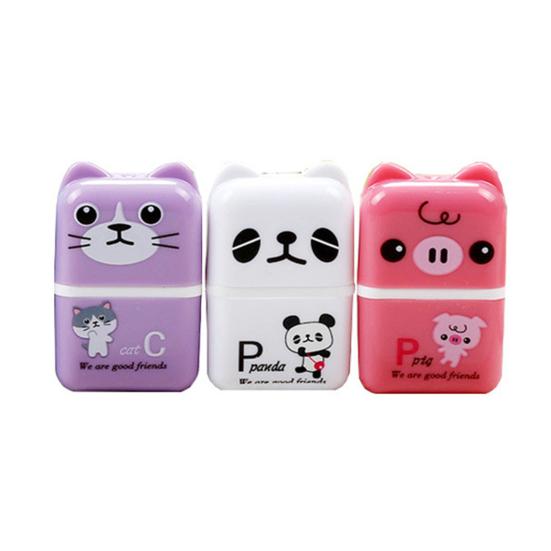 6Pcs Eraser Easy To Wipe Comfortable Grip Sophisticated Exquisite Cartoon Printing Good Elasticity Plastic Cute Roller Animal Eraser for School