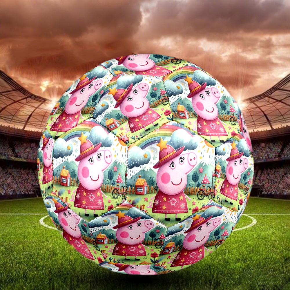 Peppa Pig Print Size 5 Soccer Ball, Standard Match Football for Sports Game and Team Practice, Ideal Gift for Soccer Fans