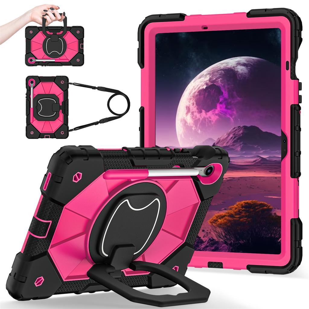 For Samsung Galaxy Tab S10 FE/Tab S9/Tab S9 FE.360° Rotating Grip Heavy Duty Protection Stand TPU+PC 3in1 Anti-knock Shockproof Tablets PC Case