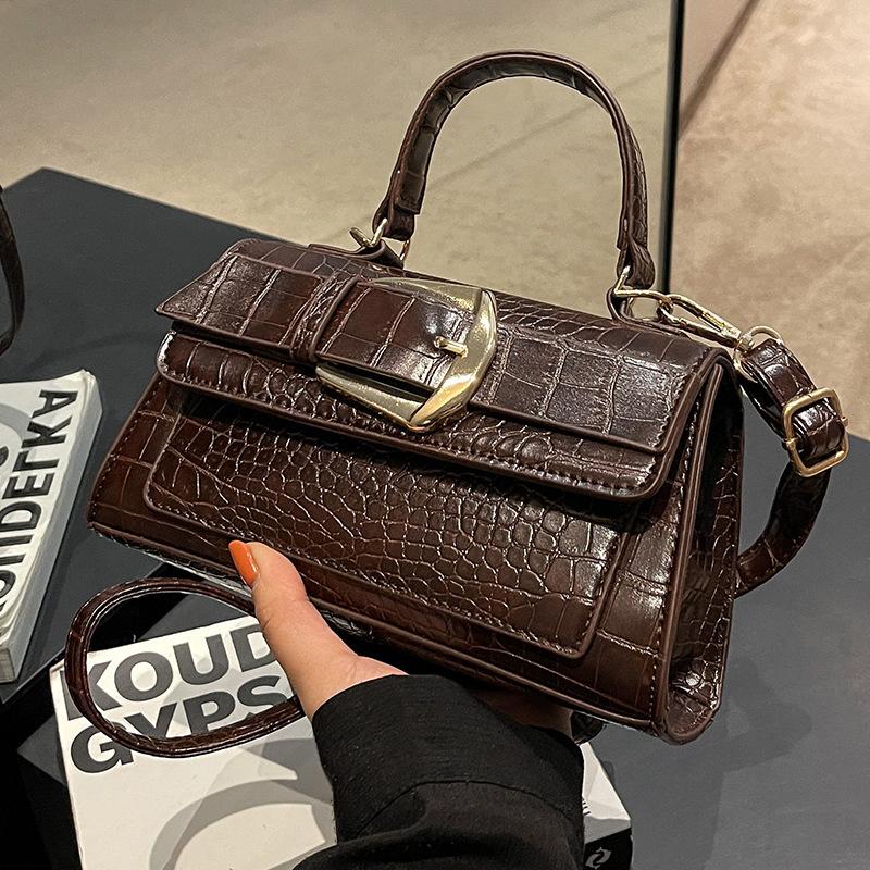

Yogodlns Ladies Fashion Сумка через плечо для женщин Роскошный дизайн с клапаном Маленькая сумка-мессенджер из искусственной кожи Ретро-сумочка из кожи аллигатора