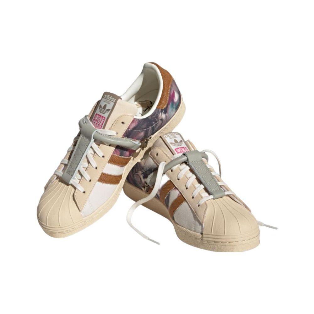 Adidas Originals Han Meilin X  Superstar 80S Wu Ma Leather Low-Top Sneakers Unisex Sneakers Beige Brown ID4383