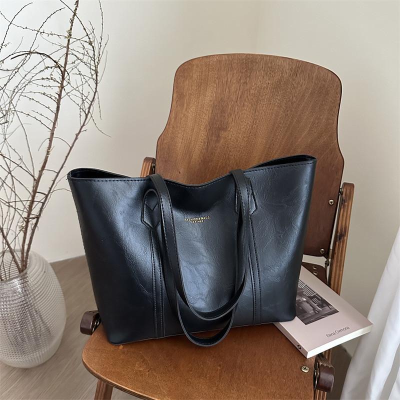 Vintage Tote Bag Large Capacity Pu Shoulder Bag For Daily Use