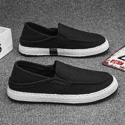 2024 Summer New Fashion Casual Retro Style Straw Woven Versatile Board Shoes Breathable One Pedal Comfortable Two Wear Men's Shoes