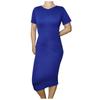 Women's Fashion Sexy  Solid Color Bag Hip Elasticity Short-sleeve Dress