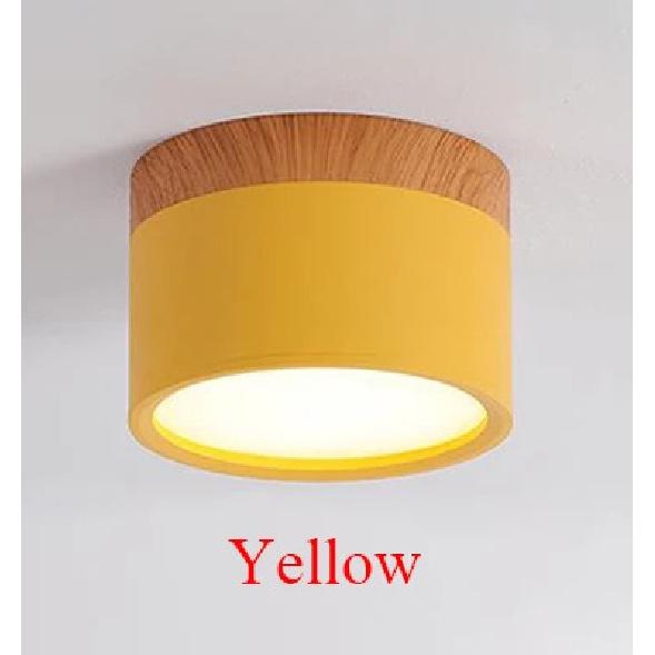 Dimmable LED Downlight 7W 10W 12W 15W 18W Surface Mounted Macaroon Ceiling Nordic Wood Grain Spotlight Lobby Living Room Bedroom