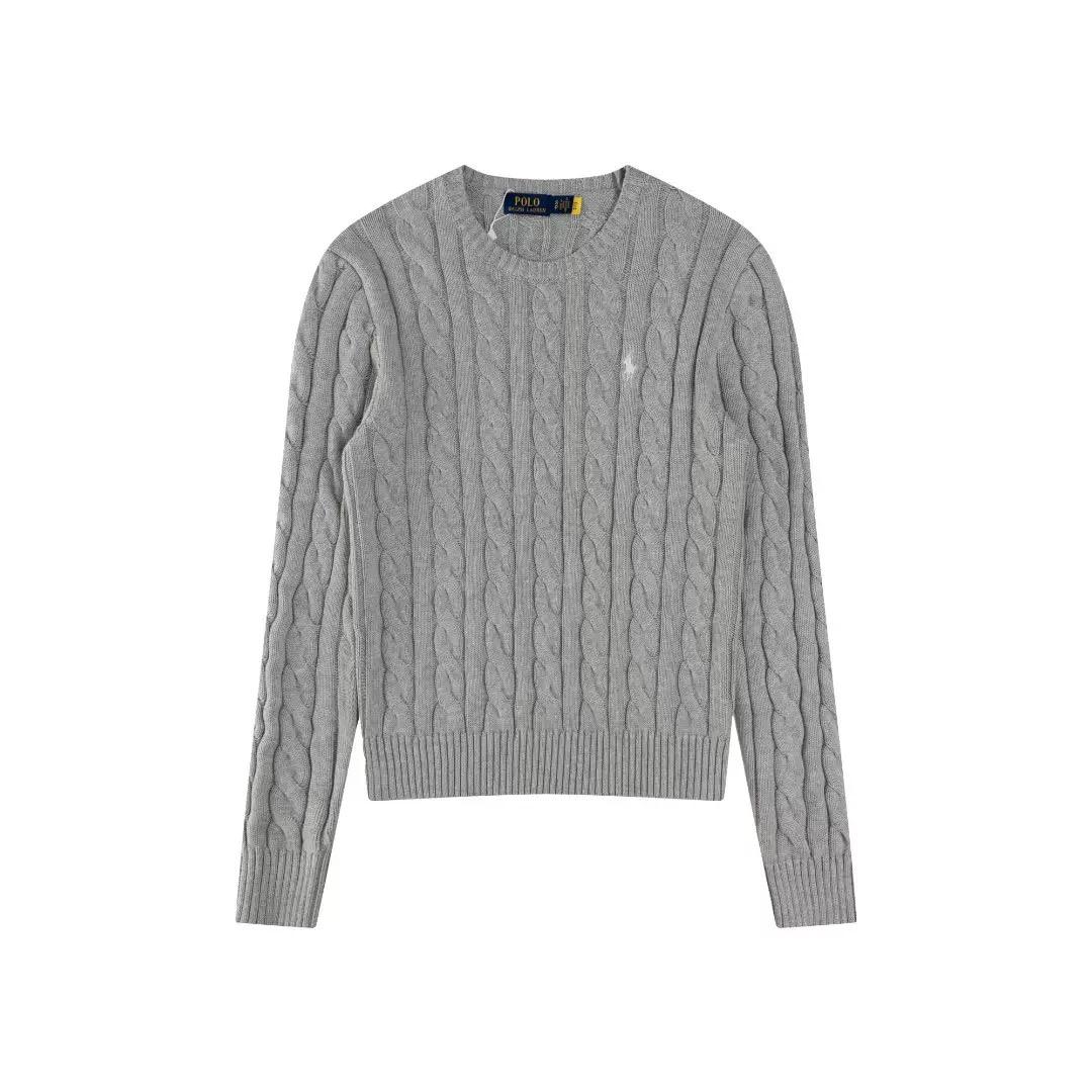 

Класичний в язаний светр з круглим вирізом, вишитий, осінньо-зимовий, модний новий светр S