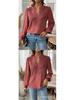Autumn/Winter V-Neck Lace Long Sleeve Casual Solid Color Women's Top